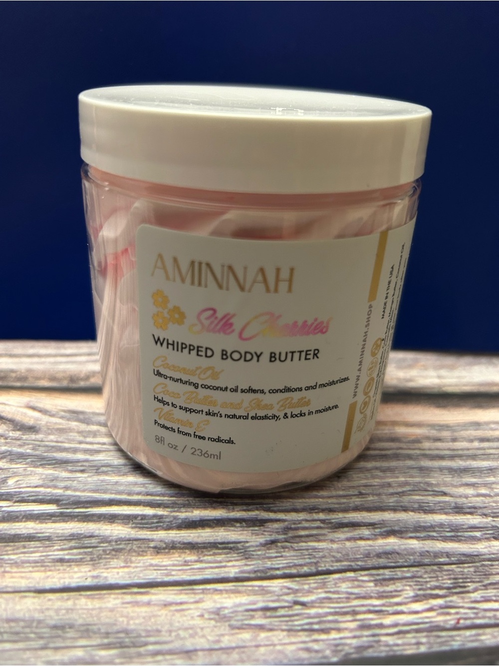 AMINNAH Silk Cherries Whipped Body Butter - Soft Pink(brand new)